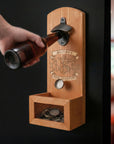 Custom Engraved Wooden Beer Bottle Opener & Cap Catcher/ Collector, Personalised Name Logo, Father's Day, Christmas, Groomsmen Gift for Him