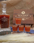 Custom Engraved Carving Old Fashion Whiskey Decanter Set, 4 Scotch Glasses & Wooden Box, Personalised Barware Dad, Groomsmen Corporate Gift