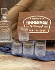 Custom Engraved Carving Old Fashion Whiskey Decanter Set, 4 Scotch Glasses & Wooden Box, Personalised Barware Dad, Groomsmen Corporate Gift