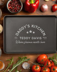 Custom Engraved Rectangle Black Steel Baking Tray, Personalised Non-Stick Carbon Steel Oven Pan, Kitchen, Home Chef, Baker Grandma Xmas Gift