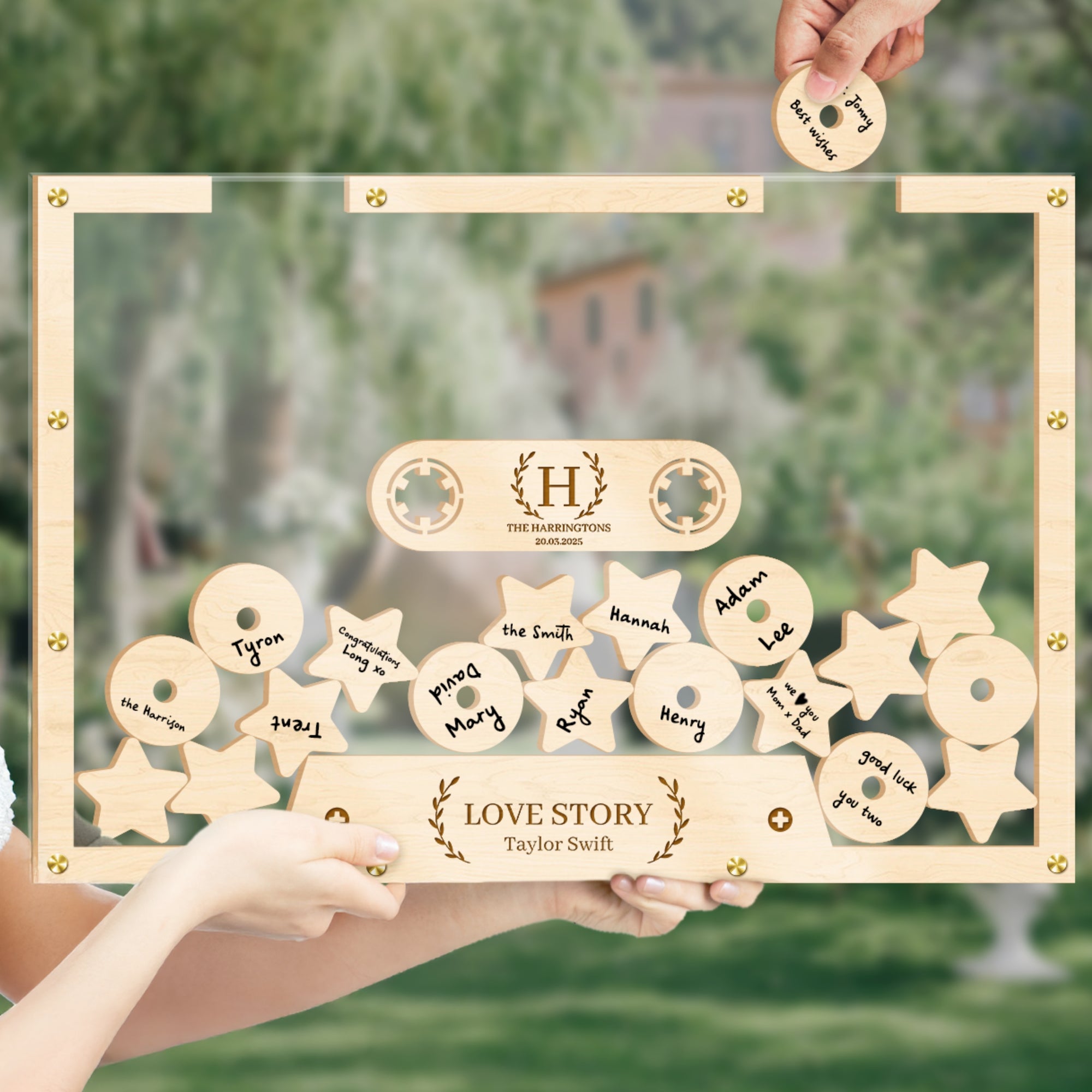 Custom Laser Cut Plywood & Acrylic Retro Cassette Tape Wedding Drop Box, Personalised Guest Book Alternative, Rustic Stationery Table Decor