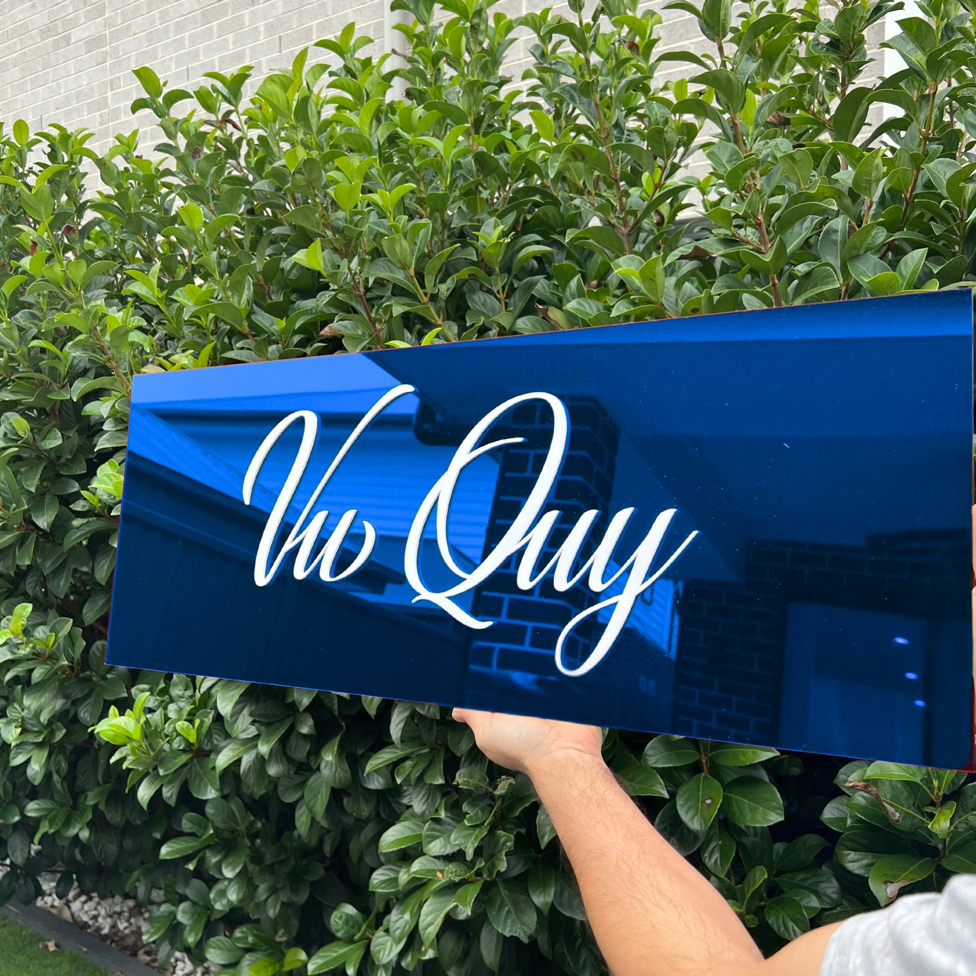 Custom Made Acrylic Mirror 3D Double Layer Vu Quy Sign, Personalised Wedding Couple Name & Date Plaque Vietnamese Tea Ceremony Signage Decor