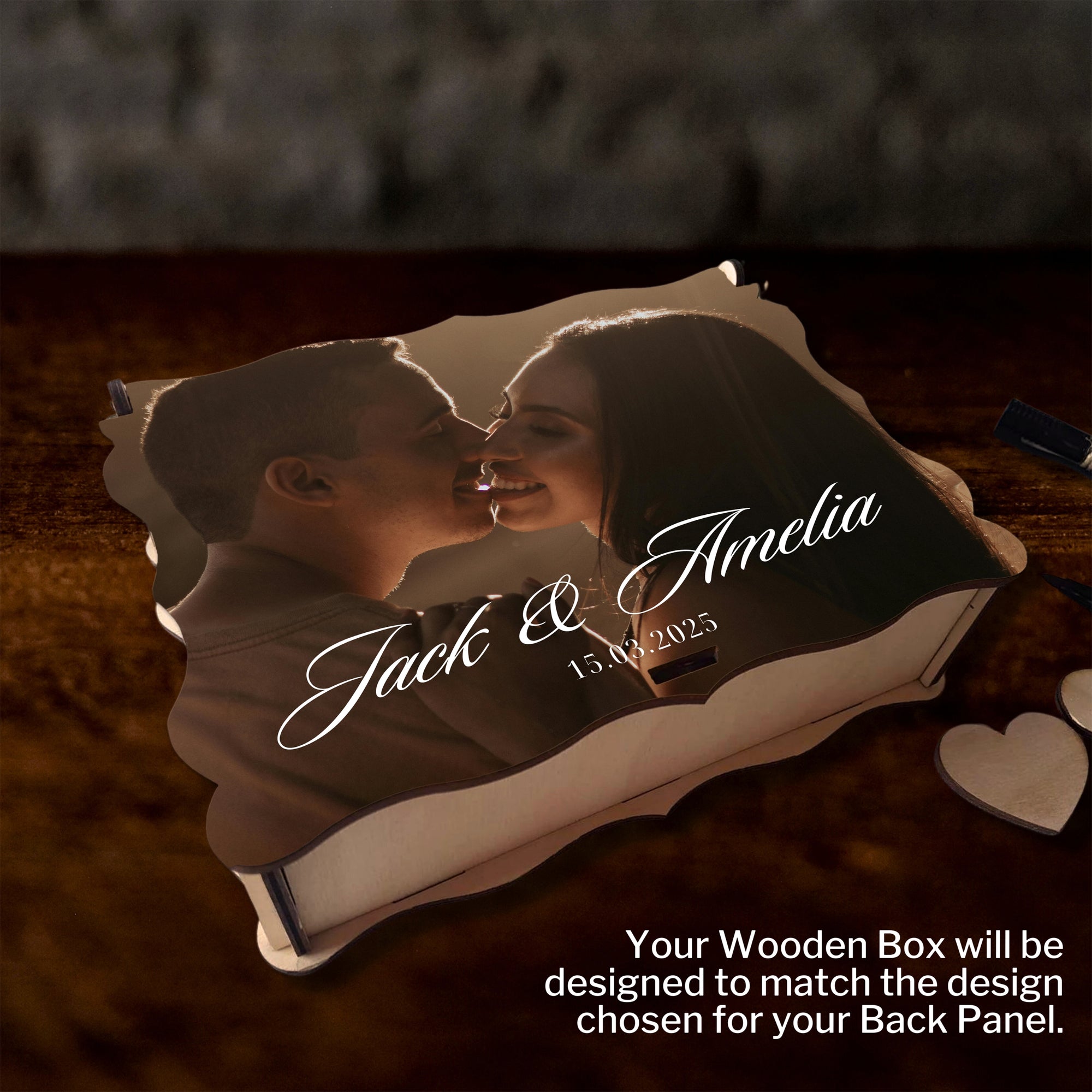 Custom Made Laser Cut Plywood & Acrylic Retro TV Wedding Couple Photo Drop Box, Personalised Guest Book Alternative Vintage Stationery Decor