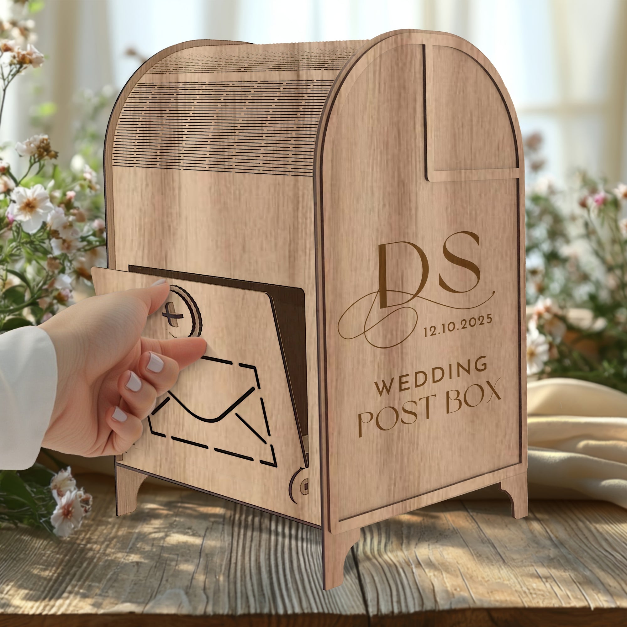 Custom Made Wooden Wedding Card Post Box, Personalised Name Date Money, Envelope, Wising Well Mail Rustic Storage Keepsake Gift Event Supply