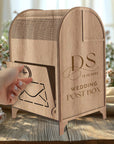 Custom Made Wooden Wedding Card Post Box, Personalised Name Date Money, Envelope, Wising Well Mail Rustic Storage Keepsake Gift Event Supply