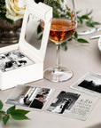 Custom Photo Glass Square Coaster, Personalised UV Print Name Drink Mat, Wedding Favours, Anniversary, Housewarming Birthday/ Corporate Gift