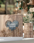 Custom Wooden Acrylic Square Wishing Well Box & Sign, Personalised Name Date Money, Envelope Card Boxes, Rustic Wedding Memory Keepsake Gift