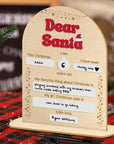 Custom Made 3D Raised Acrylic Dear Santa Letter Wish List Board Wooden Plaque | Christmas Erasable Sign, Holiday Gift Xmas Party Event Decor