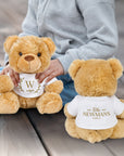Custom Embroidered Family Teddy Bear, Personalised Plush Toy Keepsake | Wedding Anniversary Couple, Baby First Birthday Christening Kid Gift