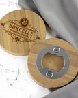 Custom Engraved Bamboo Magnetic Fridge Opener, Personalised Logo Wooden Drink Mat/ Coaster, Wedding Favour/ Housewarming Xmas Corporate Gift