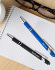 Custom Engraved Metal Ink Pen & Touchscreen Stylus, Personalised Ergonomic Ballpoint Digital Pens, Wedding Favours, Event Corporate Gifts