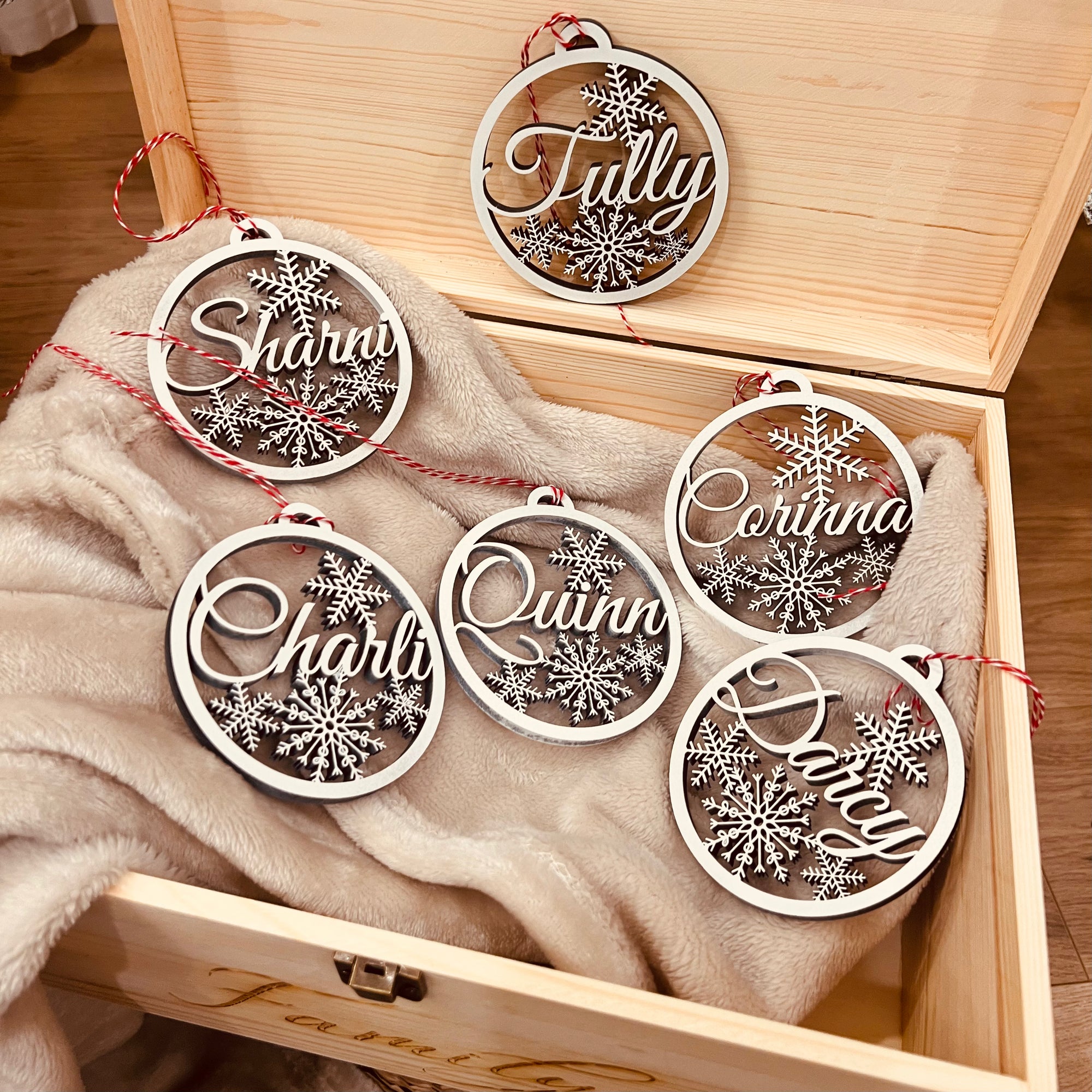 Custom Name Snowy Christmas Bauble