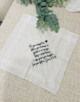 Custom Embroidered Handkerchief, Personalised Guest Table Name Place Hankies Embroidery, Anniversary, Wedding Favors Bestman Groom Father Gift