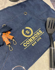 Embroidered Canvas Apron with Multi Pockets & Hanging Ring