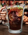 Personalised 1.8L Crystal Glass Beer Pitcher, Custom Engraved Logo Brewery Juice Beverage Jug, Dad Groomsman Housewarming, Xmas Barware Gift