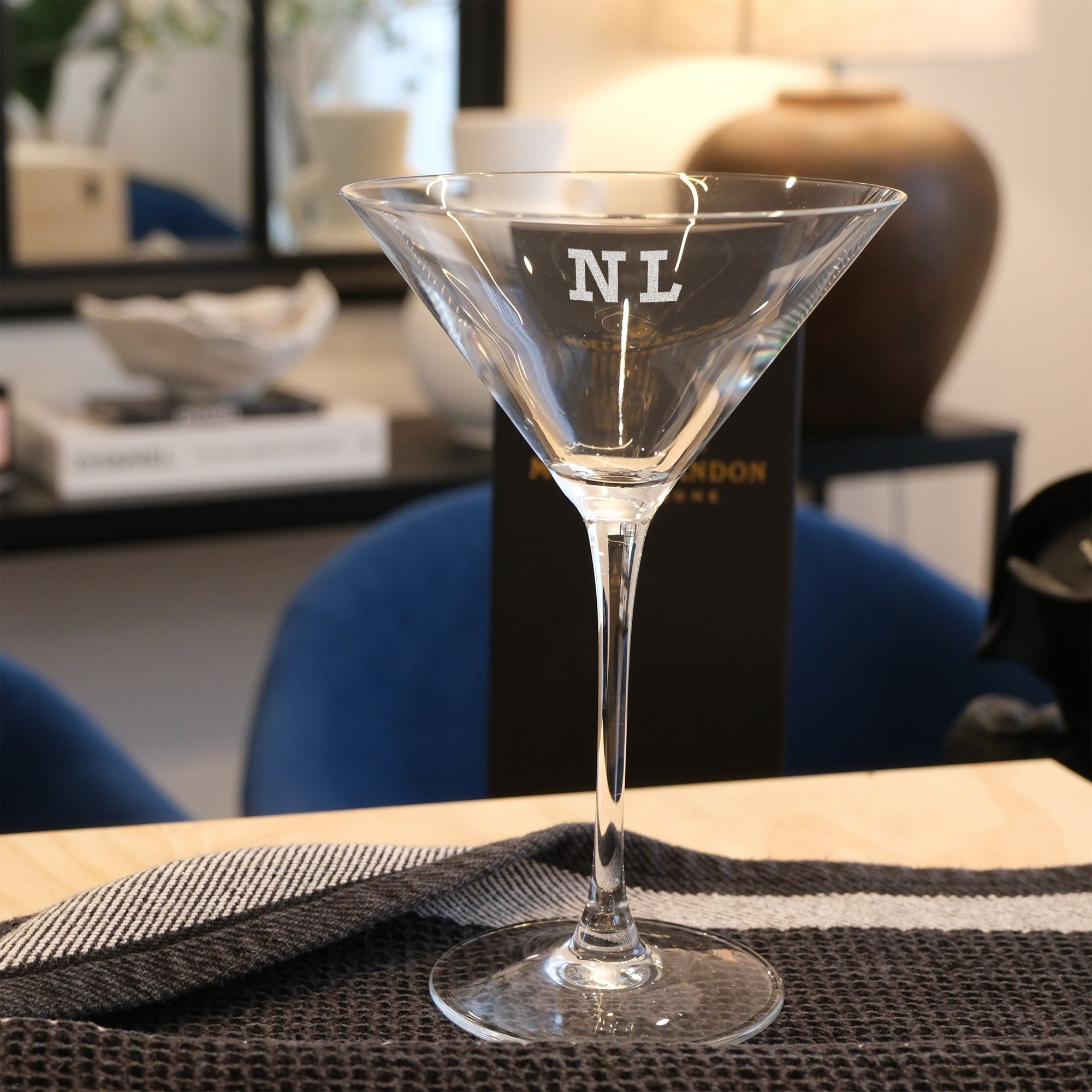 Personalised 240ml Martini Glasses, Initial Engraved Cocktail Wine Glass, Corporate Housewarming, Wedding Bridesmaid Groomsmen Gift