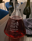 Personalised 2L Rolling Wine Carafe, Custom Engraved Glass Decanter, Wedding/ Groomsmen Anniversaries/ Housewarming Birthday Corporate Gift