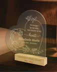 Personalised 3D Acrylic Wooden Memorial LED, Custom Engraved In Loving Memory Lamp, Laser Cut Tribute Remembrance, Sympathy Condolence Gift