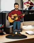 Personalised 3D Wooden Cartoon Profession Figurine Display, Custom Print Photo Portrait Hobby Caricature Home Decor, New Job, Christmas Gift
