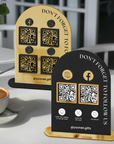 Personalised 3D Raised Acrylic Arch QR Code Follow Us Business Sign, Custom Spa, Beauty, Cafe, Retail Social Media Reception Display Signage