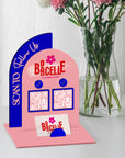 Personalised 3D Raised Acrylic Arch Scan QR Code Social Business Sign & Card Holder, Custom Spa Beauty, Cafe, Reception Logo Display Signage