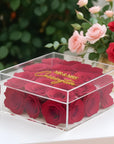 Personalised 3D Raised Acrylic Name Clear Wedding Box | Custom Transparent Blue Bridesmaid Memory & Anniversary Keepsake Gift