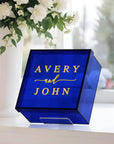 Personalised 3D Raised Acrylic Name Clear Wedding Box | Custom Transparent Blue Bridesmaid Memory & Anniversary Keepsake Gift