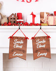 Personalised 3D Raised Acrylic "Santa Please Stop Here" Wooden Hanging Plaque | Custom Christmas Sign, Xmas Decor, Holiday Gift, Party Event