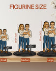 Personalised 3D Wooden Cartoon Couple Figurine Display, Custom Print Photo Portrait Caricature Home Decor, Birthday, Anniversary, Xmas Gift