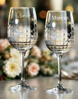 Personalised 470ml Diamond Wine Glass, Custom Engraved Monogram Logo Beverage Glassware, Barware Housewarming Corporate Gift, Wedding Favour