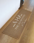 Personalised Woven Indoor Door Mat, Custom Print Anti Slip Washable Kitchen Laundry Welcome Entry Floor Rug Hallway Runner Housewarming Gift