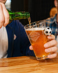 Personalised 550mL Soccer Ball Handle Beer Glass, Engraved Brewery Footbal Mug, Dad Birthday, Wedding Groomsmen, Custom Logo Corporate Gift
