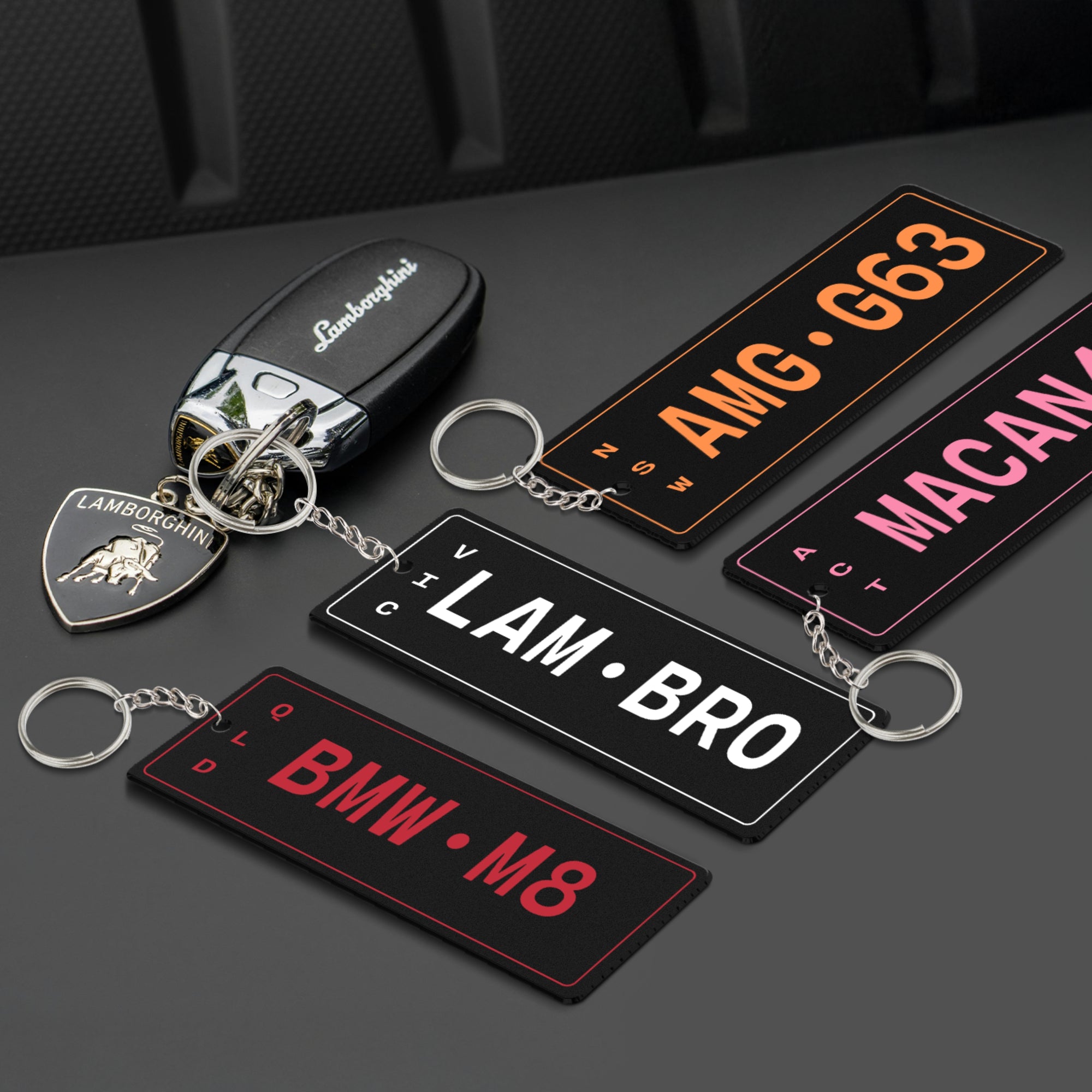 Personalised Acrylic Number Plate Keyring, Custom Print NSW, QLD, VIC, ACT Australia Licence Keychain, Car Model Name Tag, Men Birthday Gift