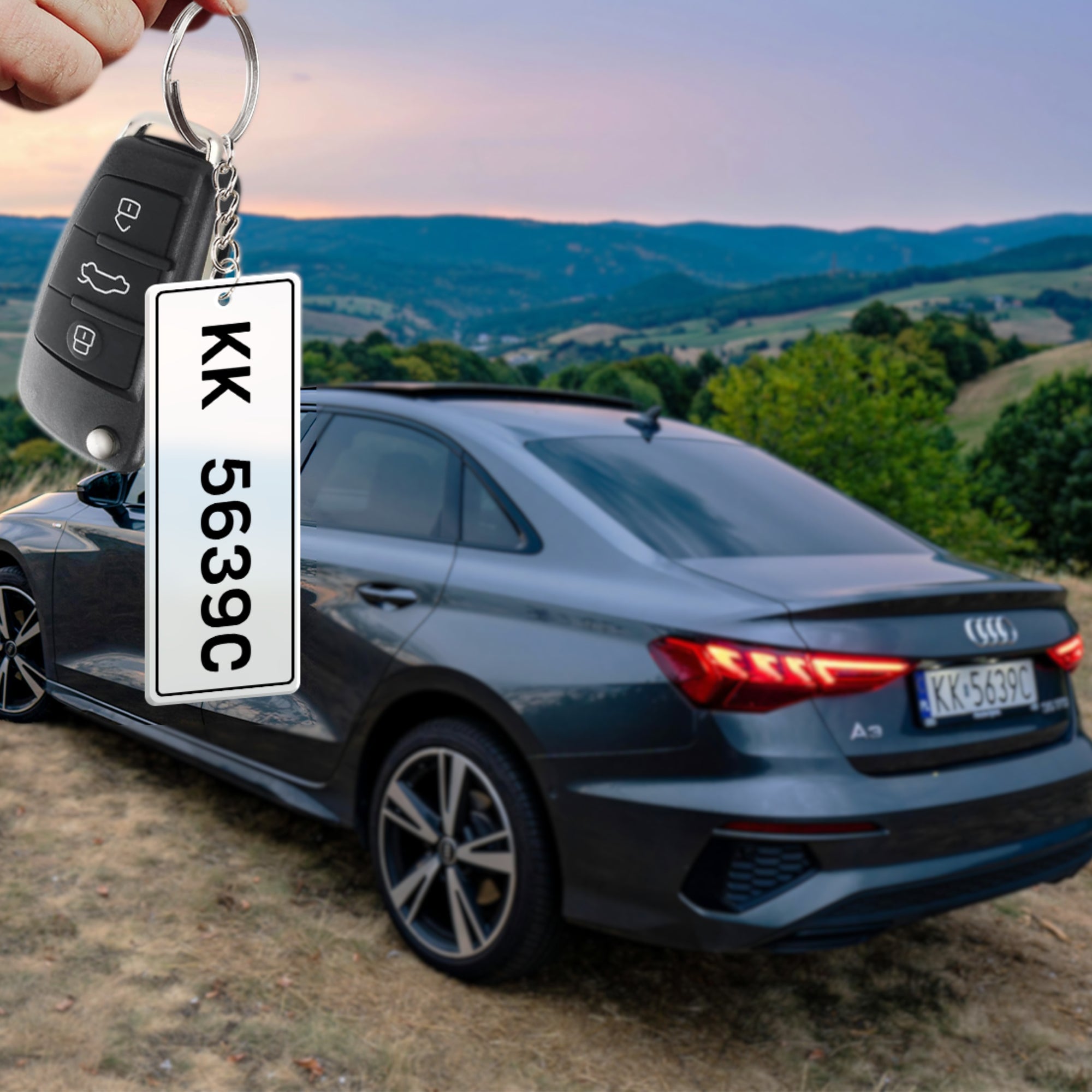 Personalised Acrylic Number Plate Keyring, Custom Print NSW, QLD, VIC, ACT Australia Licence Keychain, Car Model Name Tag, Men Birthday Gift