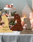 Personalised Mirror Acrylic/ Wood Wedding Lesbian Couple Silhouette Place Setting, Custom Etched Table Card, Party Favour Thank you Gift Tag