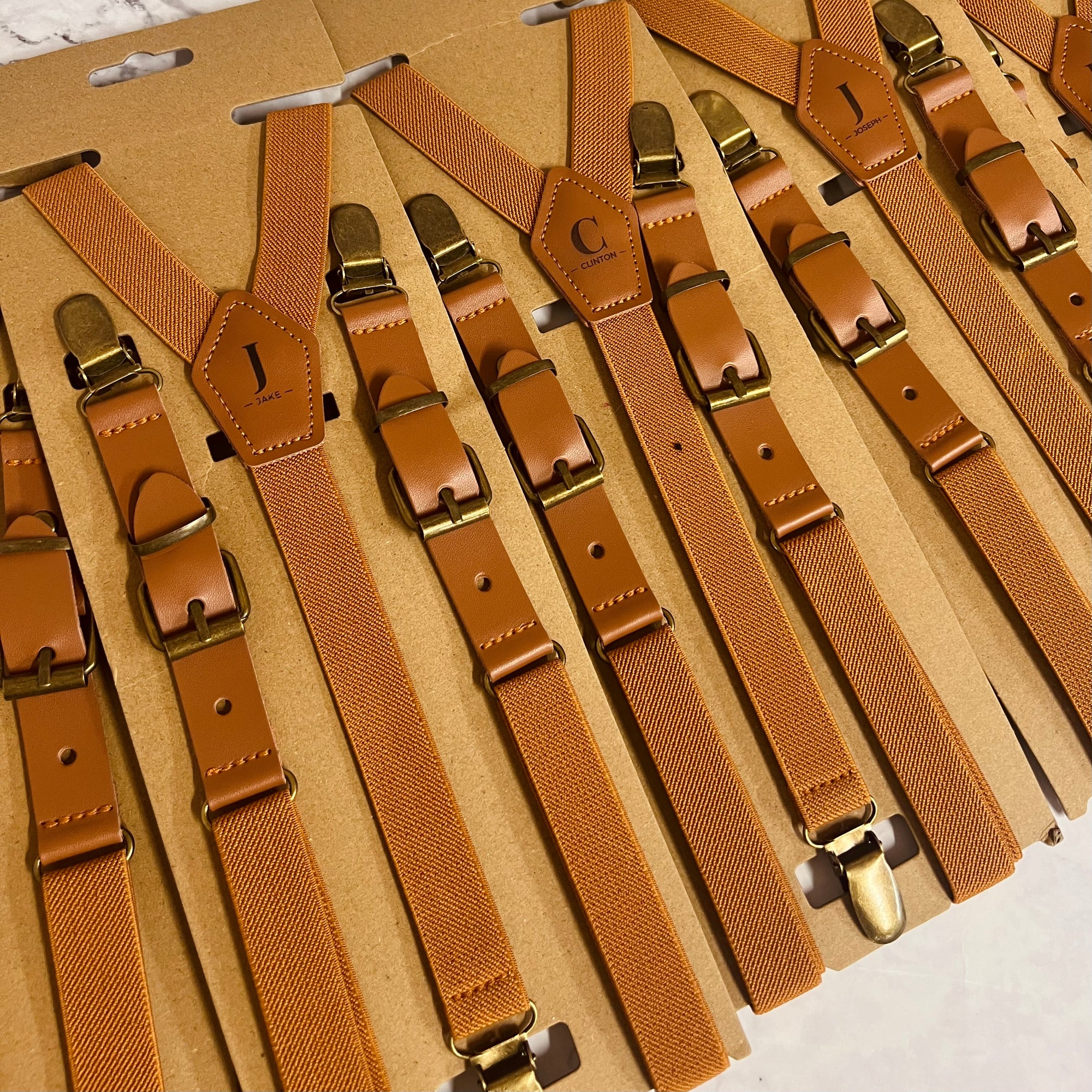 Personalised Adjustable Men's Suspender Clips, Custom Engraved Elastic Shoulder Leather Strap, Bachelor Party, Dad, Groomsman, Wedding Gift