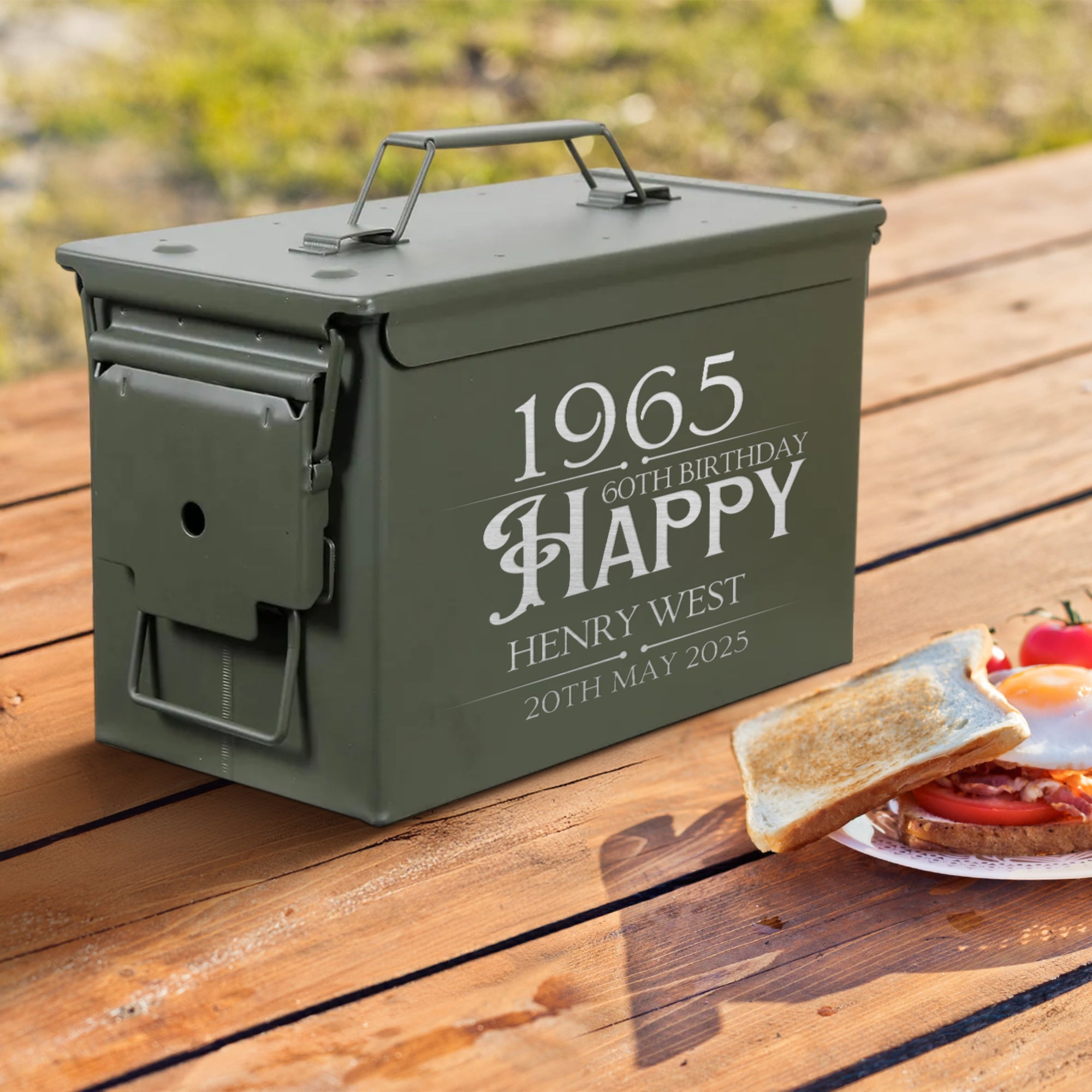 Personalised Ammo Can Box, Custom Engraved Military Garage Storage, Etched Logo Army Canister, Ammunition Holder Groomsman Dad Keepsake Gift