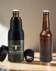 Personalised Detachable 3-in-1 Insulated Can Cooler, Custom Engraved Logo Double Steel Beer Bottle Opener Stubby Holder, Dad Groomsmen Gift