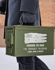 Personalised Military Whiskey Ammo Can Gift Box - Star Base Decanter, 1 Glass & 6 Ice Stones Set, Etched Army Barware Groomsman Dad Gift Set