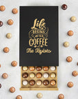 Personalised Bamboo Coffee 40 Capsules Drawer, Custom Engraved Wooden Pod Storage, Kitchen Cafe Bar Organiser, Housewarming/ Birthday Gift