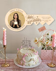 Personalised Key Birthday Signing Photo Wooden Board, Custom Engraved Name, Date Guest Book Alternative, Party Decor, Laser Cut & Print Sign