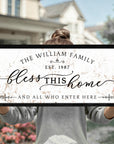 Personalised Family Name Farmhouse Rustic Sign | Custom UV Print Wooden Frame Wall Decor, Cattle Ranch Homestead Signage, Housewarming Gift