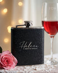 Personalised Glitter Stainless Steel 8oz Liquor Hip Flask & Funnel, Custom Engraved Bridesmaid Proposal, Wedding Favour, Logo Corporate Gift