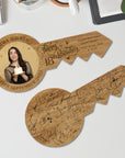 Personalised Key Birthday Signing Photo Wooden Board, Custom Engraved Name, Date Guest Book Alternative, Party Decor, Laser Cut & Print Sign