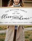Personalised Family Name Farmhouse Rustic Sign | Custom UV Print Wooden Frame Wall Decor, Cattle Ranch Homestead Signage, Housewarming Gift