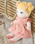 Personalised Embroidery Plush First Baby Doll, Custom Embroidered Name Sleep Soft Little Baby Toy Girl Christening Birthday Shower Xmas Gift