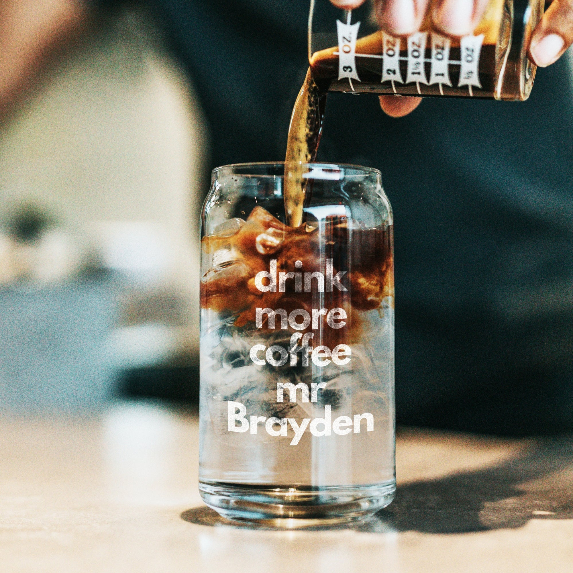 Personalised Can Glass & Lid, Straw Set, Custom Engraved Logo Coffee Tumbler, Etched Travel Tea Cup, Wedding Favours, Bridesmaid, Mom Gift