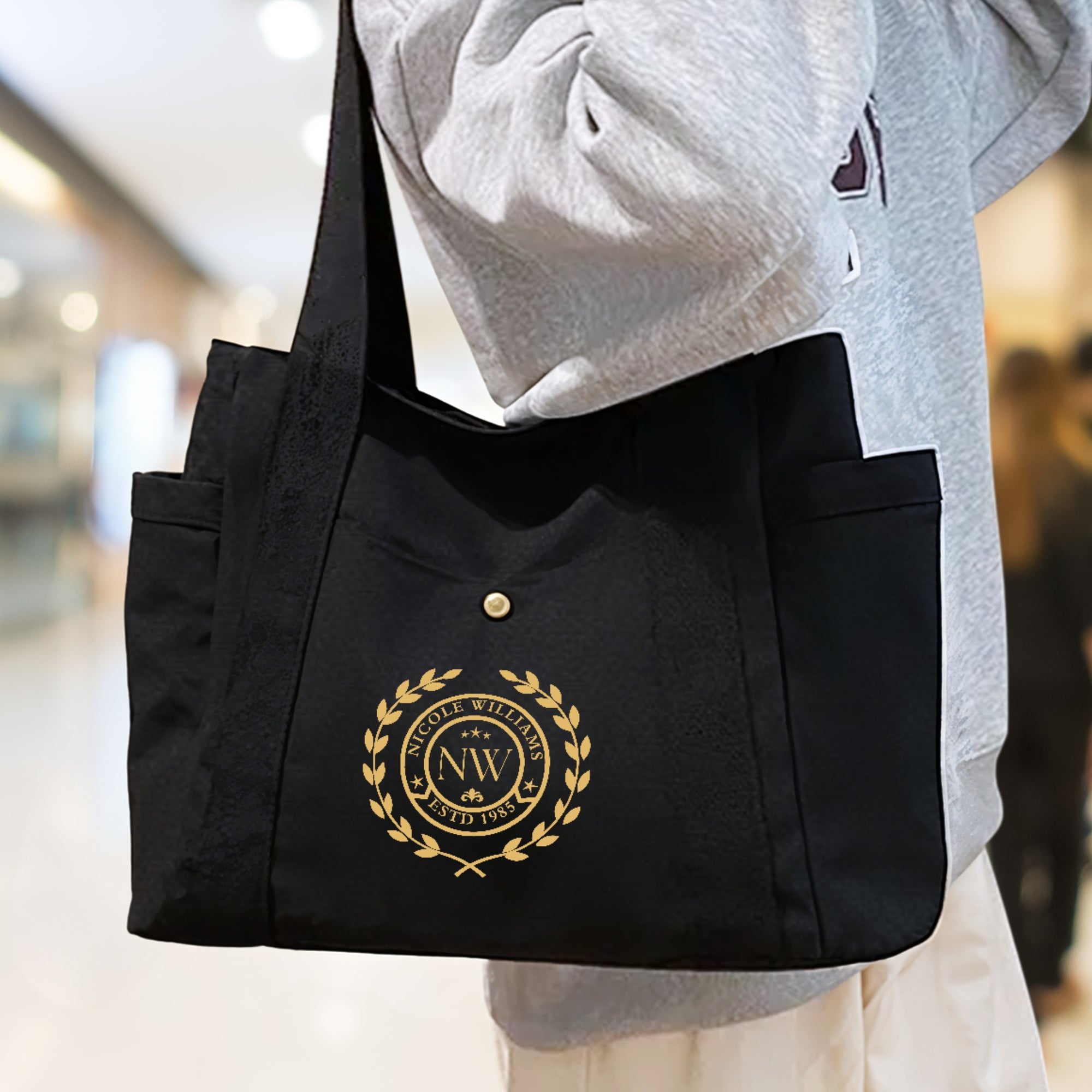 Personalised Carry Bag, Custom Print Eco Travel, Shopping, Work, School, Outdoor Daily Canvas Fashion Tote, Wedding Birthday, Corporate Gift