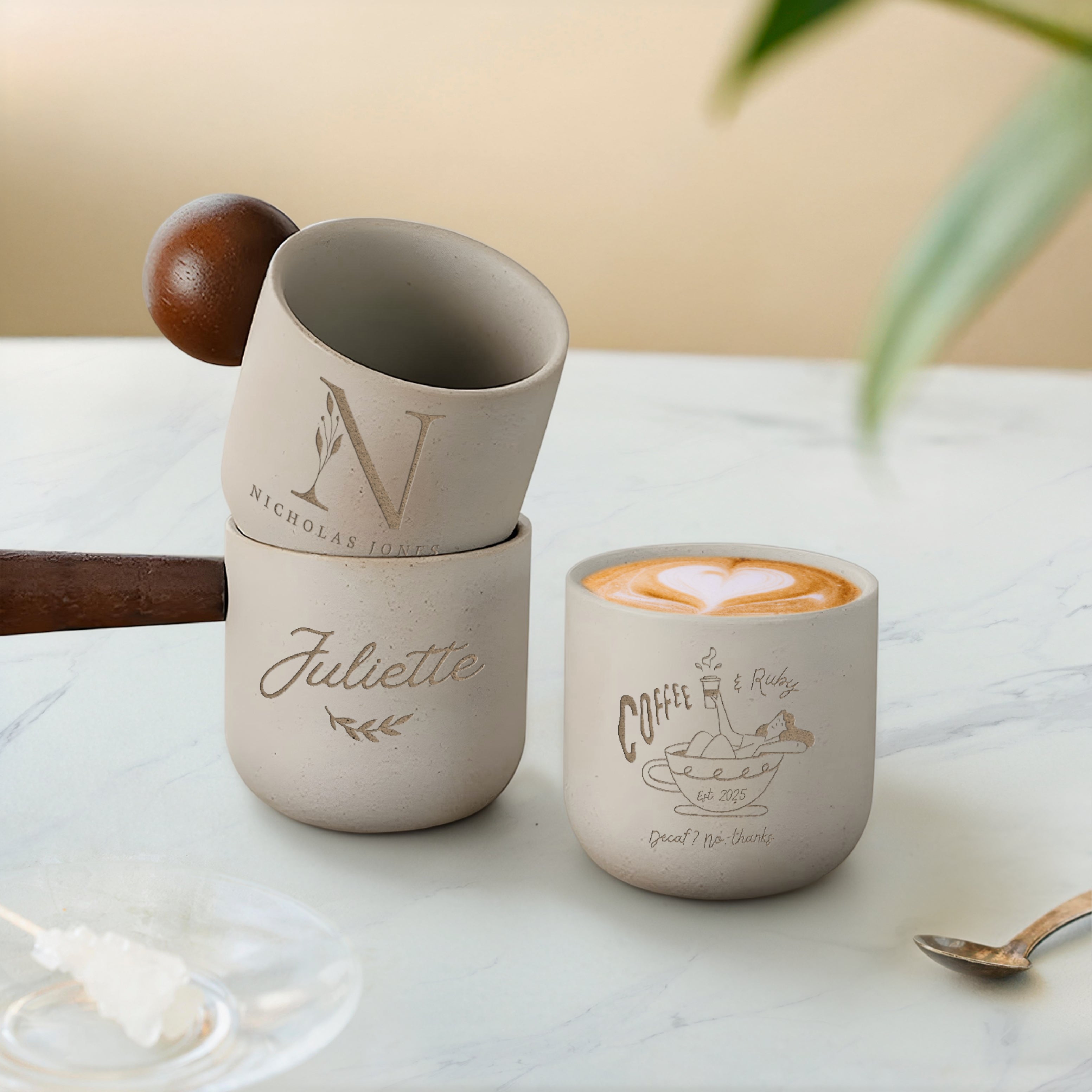 Personalised Ceramic Espresso Cup, Custom Engraved Macchiatos Mug, Tea,  Coffee Tumbler, Wedding Favour Mum Dad Birthday, Xmas Corporate Gift –  Yoonek Gifts