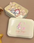 Personalised Kid Easter Tin Keepsake Box, Custom UV Printed Metal Memory Boxes, New Born Baby Baptism Treasure Storage, First Birthday Gift